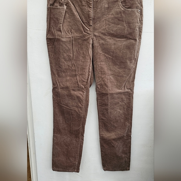 Laura Ashley Pants - Laura Ashley brown soft velvet  feel straight leg trousers size 12